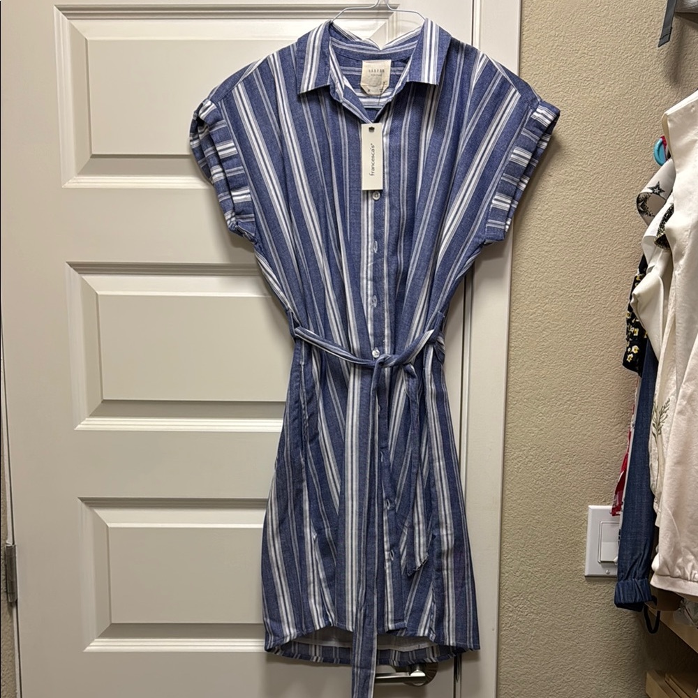 Harper Blue and White Striped Dress